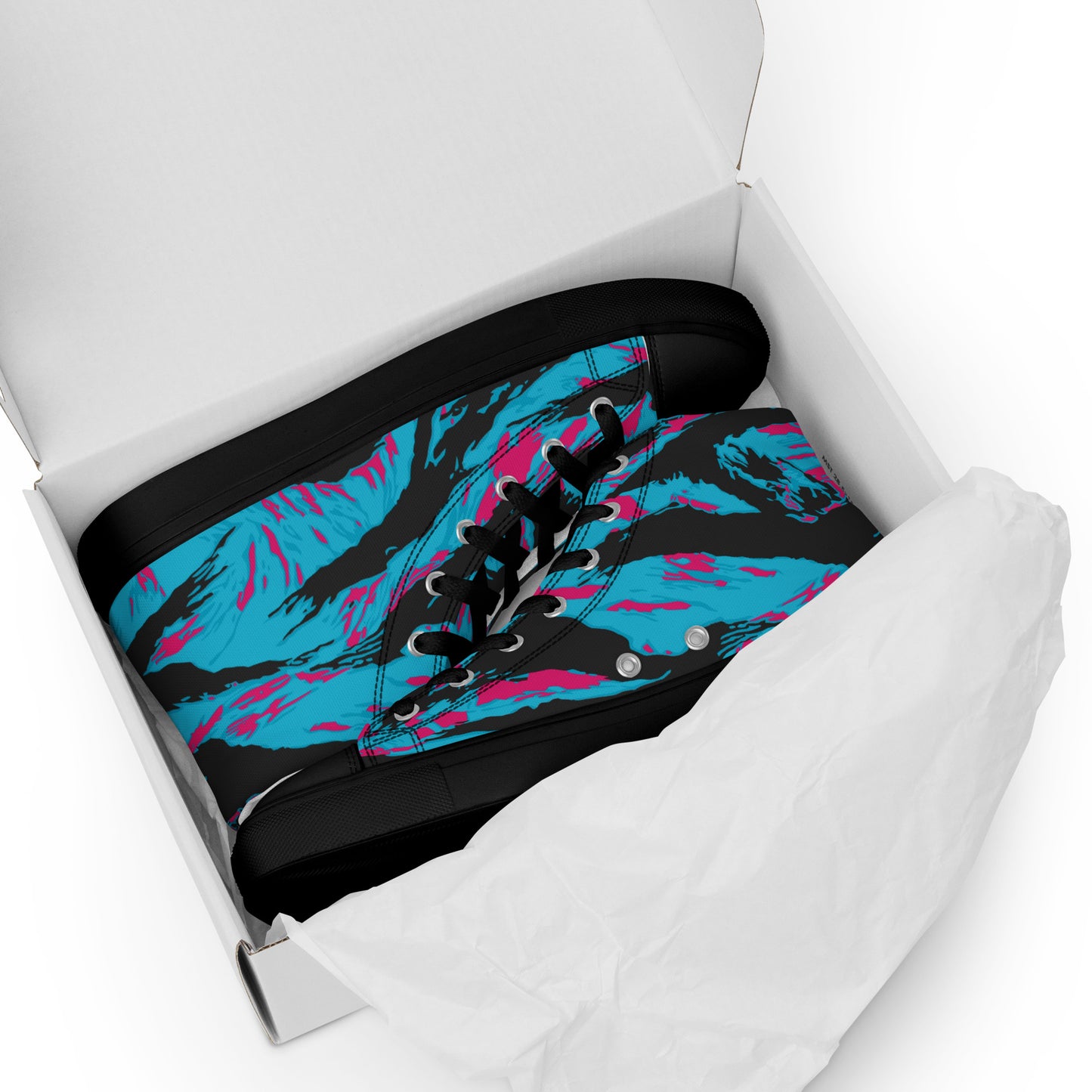 American Miami Vice Tiger Stripe CAMO Mens High-Top Canvas Shoes