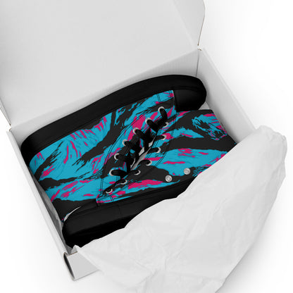 American Miami Vice Tiger Stripe CAMO Mens High-Top Canvas Shoes