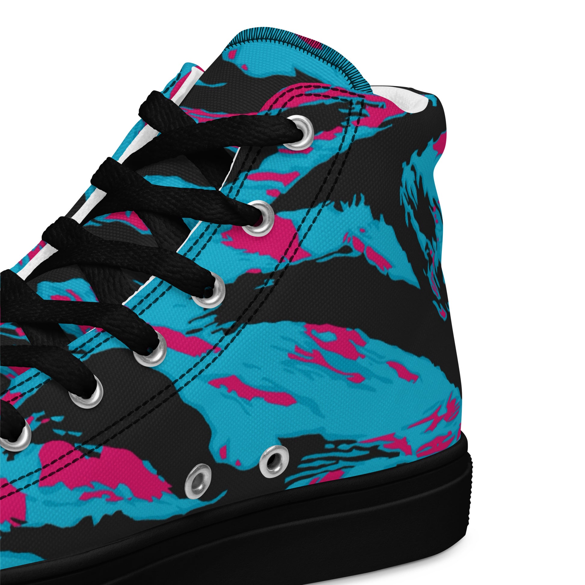 American Miami Vice Tiger Stripe CAMO Mens High-Top Canvas Shoes