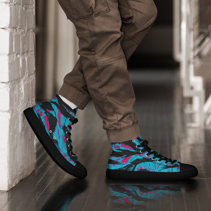 American Miami Vice Tiger Stripe CAMO Mens High-Top Canvas Shoes - 5
