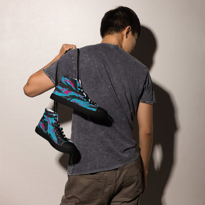 American Miami Vice Tiger Stripe CAMO Mens High-Top Canvas Shoes