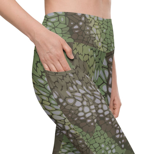 Dragon Skin Green CAMO Women’s Leggings with pockets