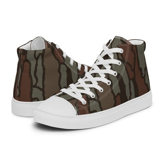 Tree Bark Hunting CAMO Men’s high top canvas shoes - 5