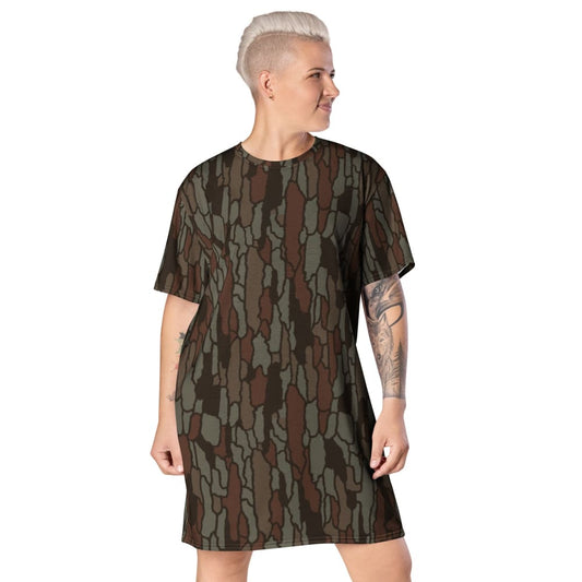 Tree Bark Hunting CAMO T-shirt dress - 2XS