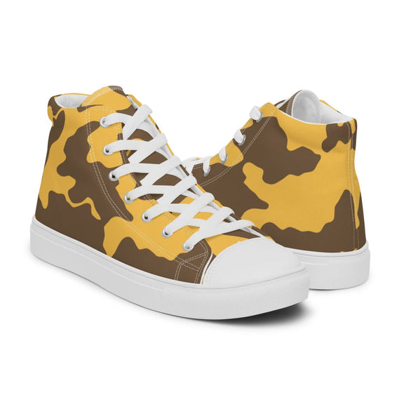 Yemeni Two Color Rock Desert CAMO Men’s high top canvas shoes